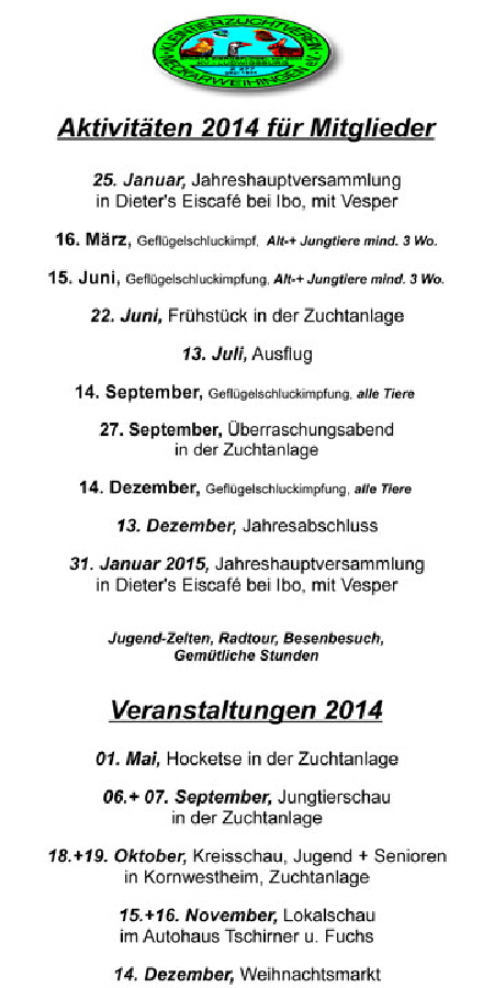 Jahresprogramm 2014